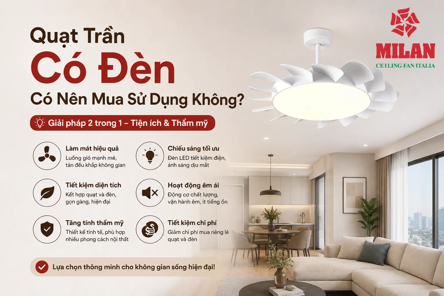 quạt trần có đèn đẹp